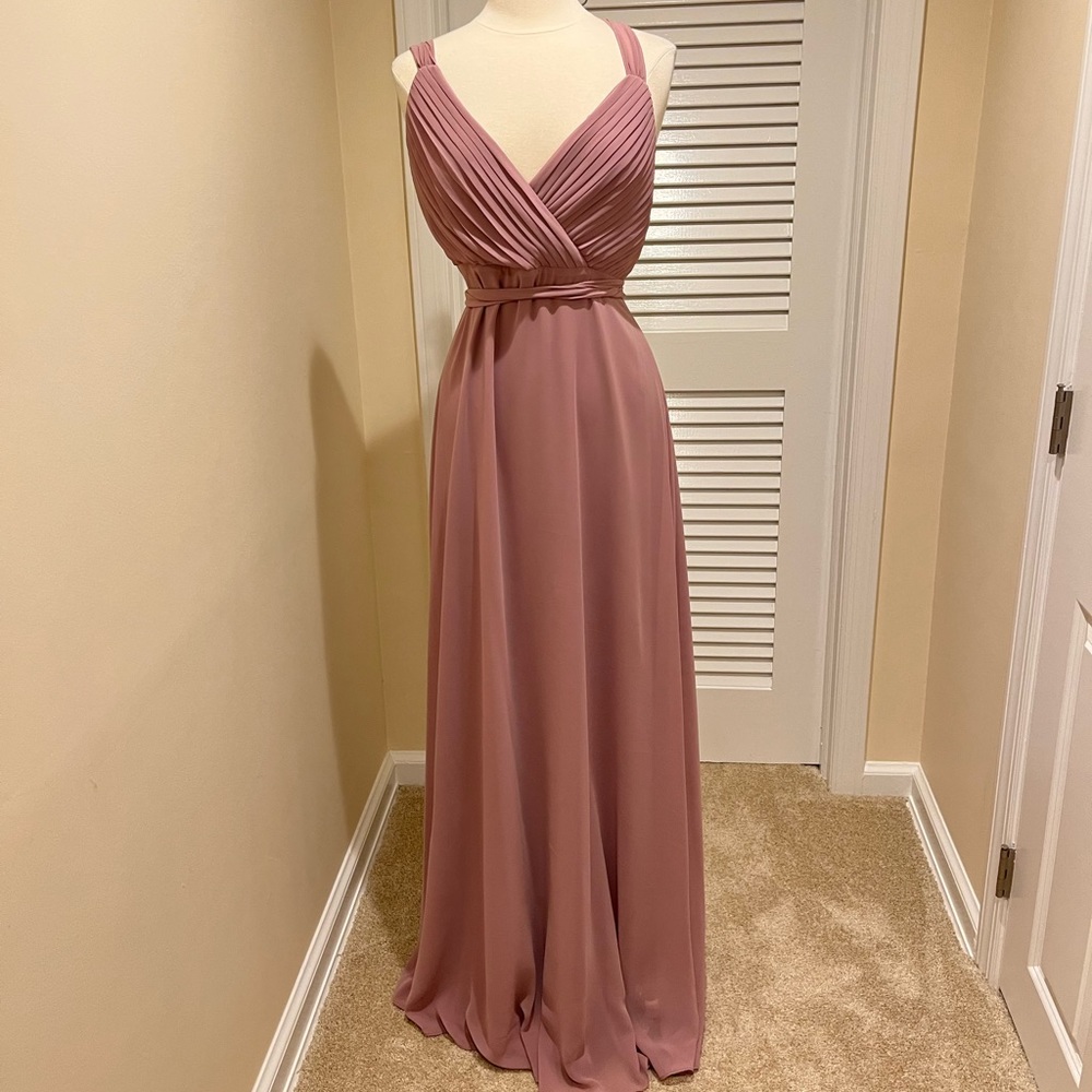 Joanna August Formal Chiffon Dress in Mauve Size Medium